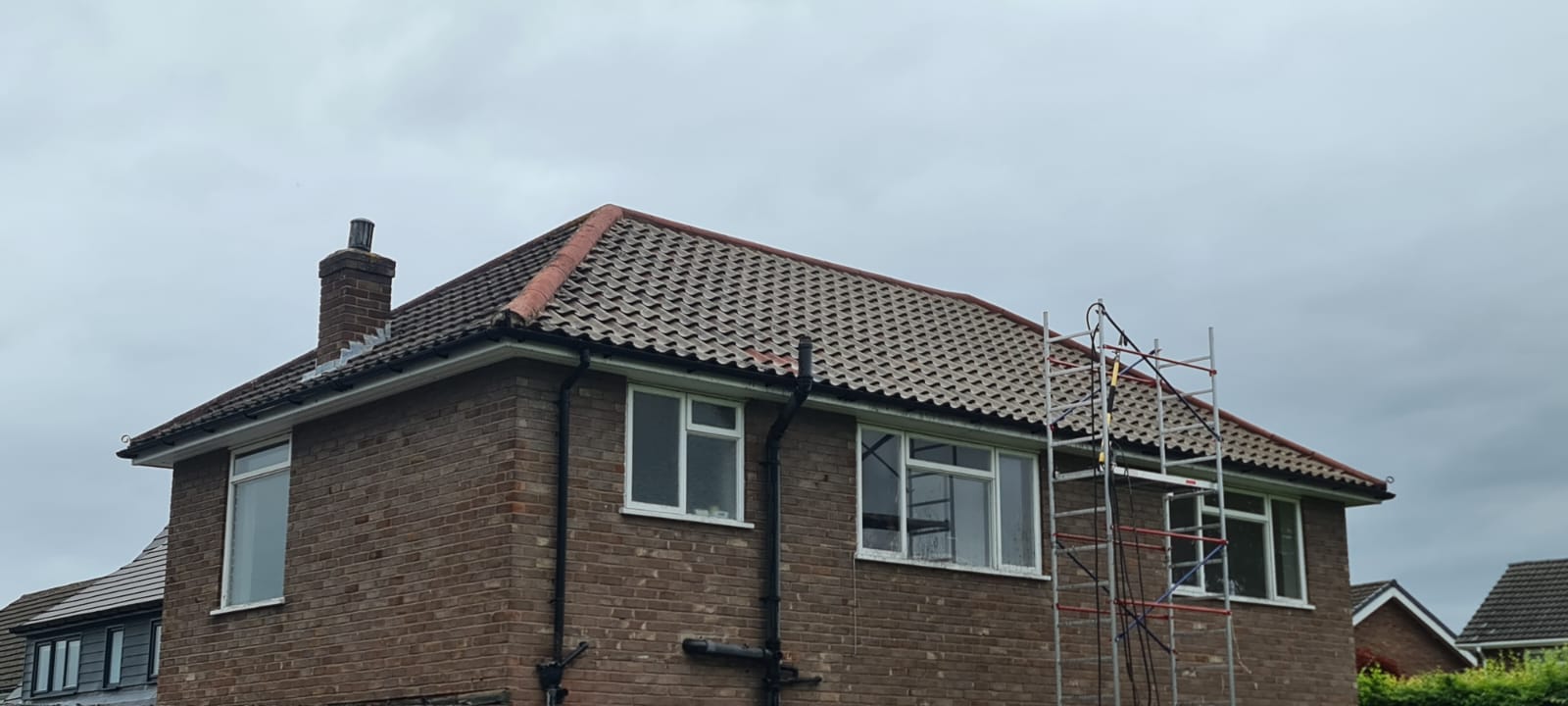 Roof cleaned back to bare tile in the Wirral