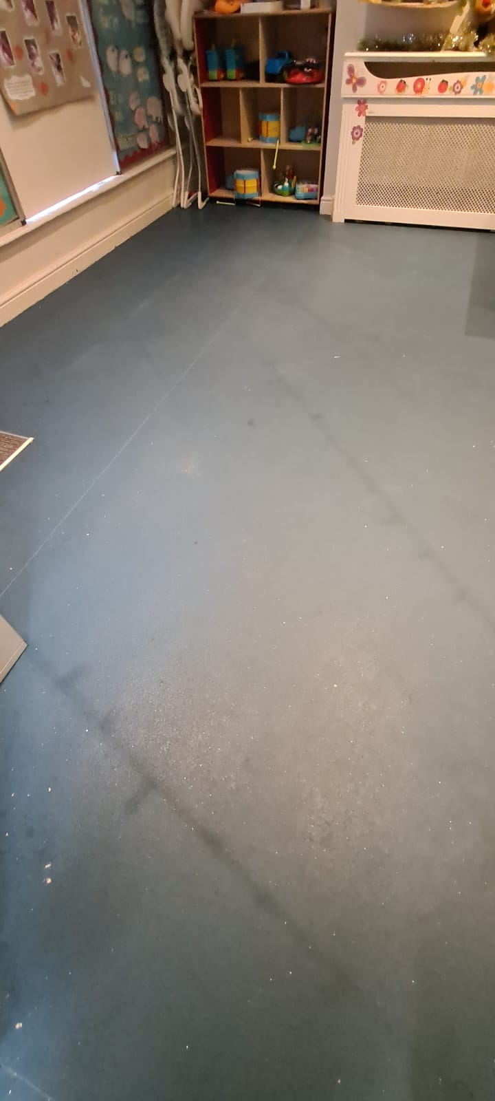 Dirty hard floor before machine polishing in the Wirral