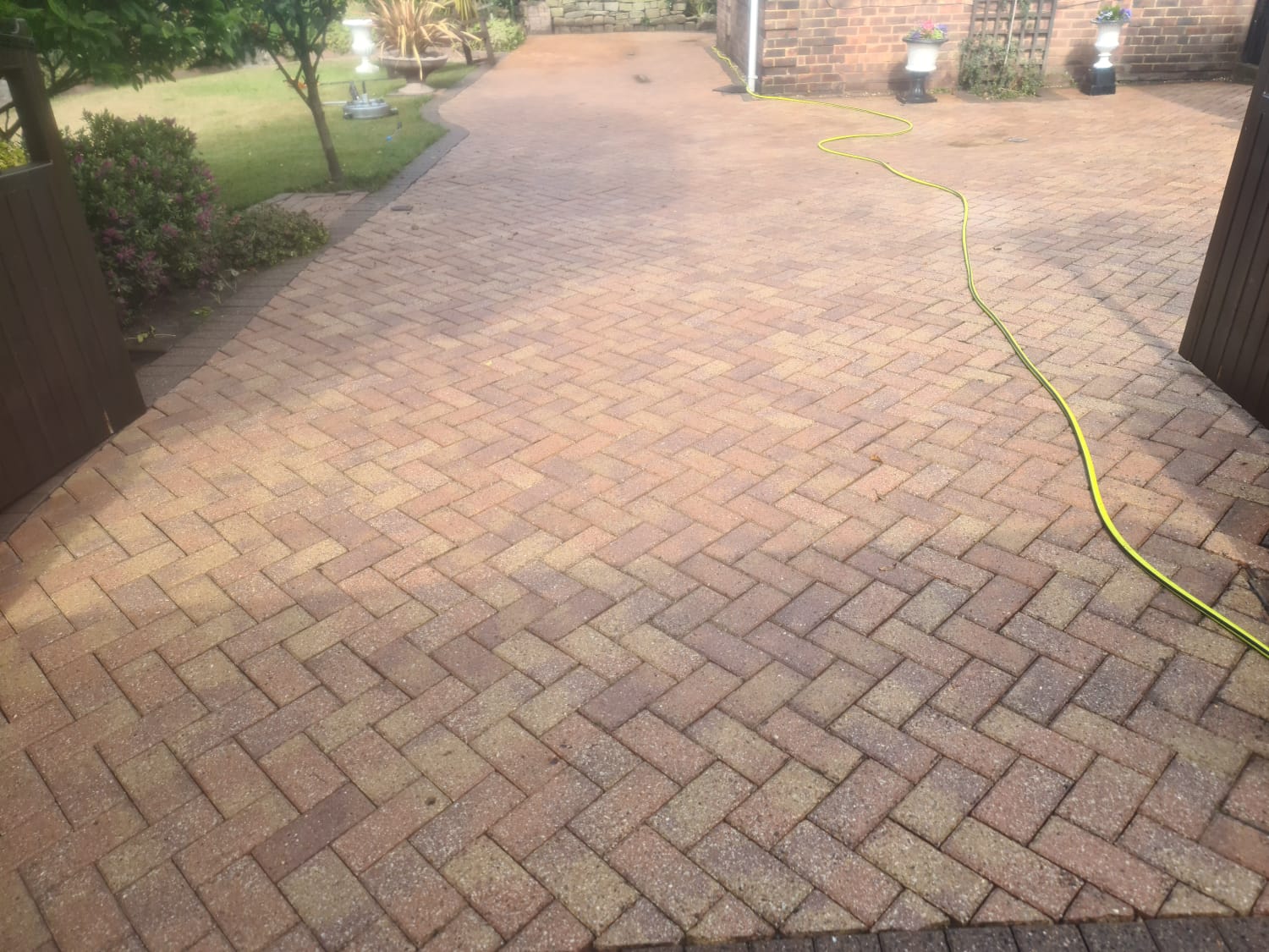 Block paved driveway washed and rinsed in the Wirral