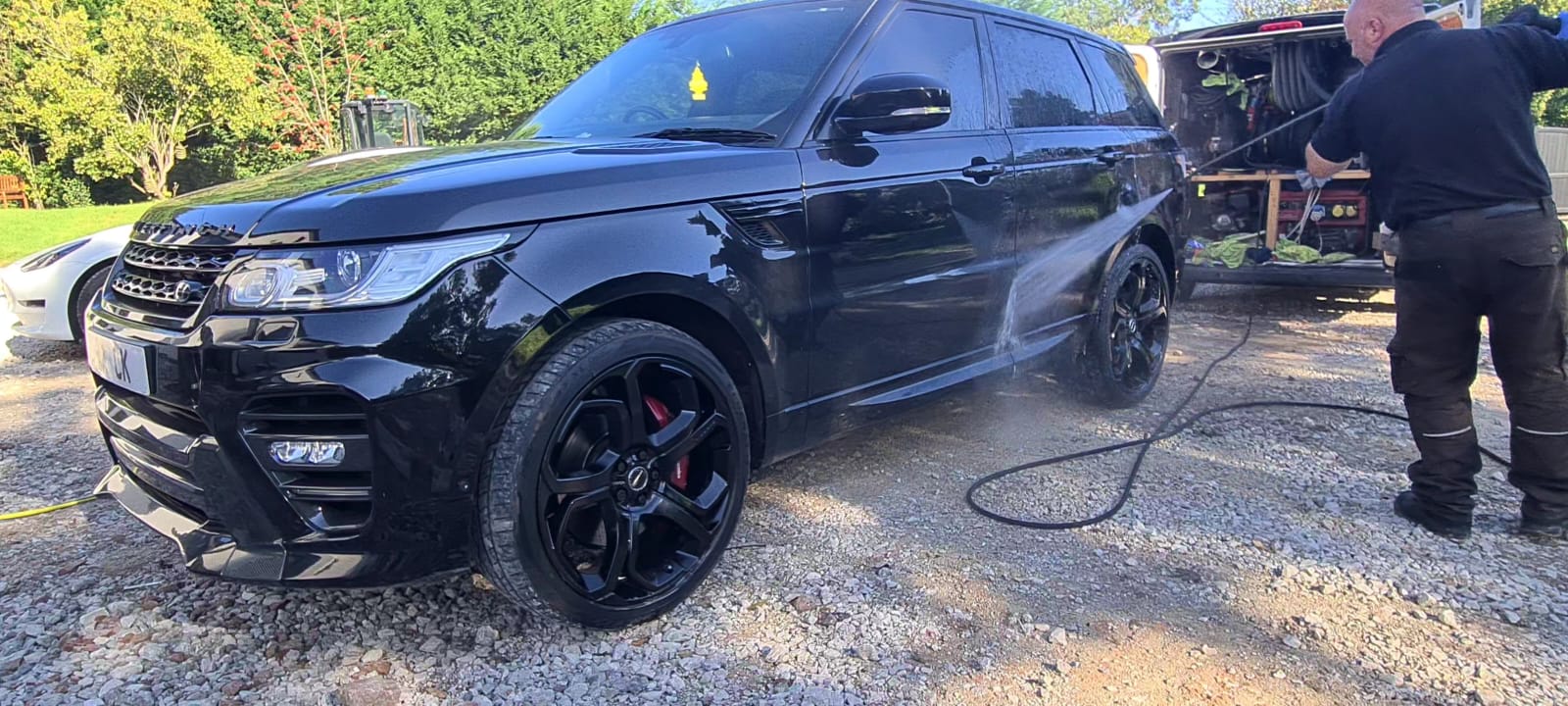 Car glass cleaned during a mobile valet in the Wirral