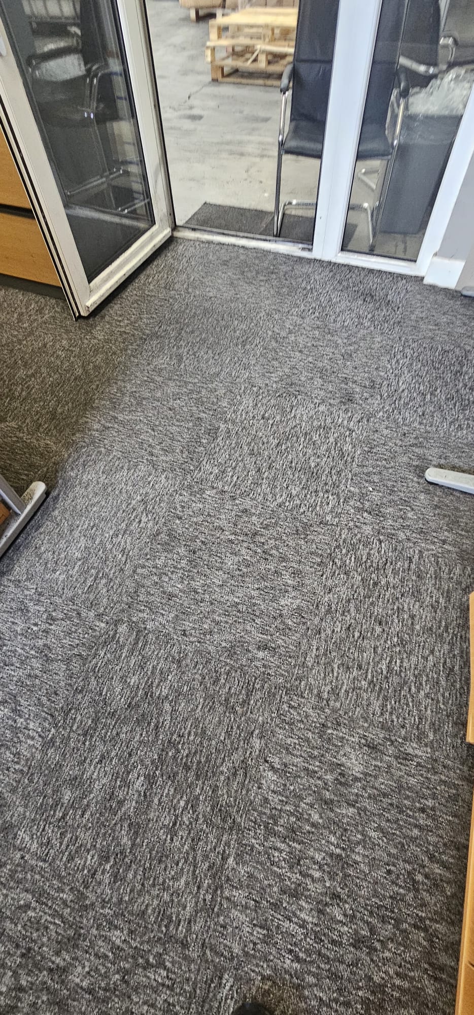 Patterned hallway carpet before deep cleaning in the Wirral