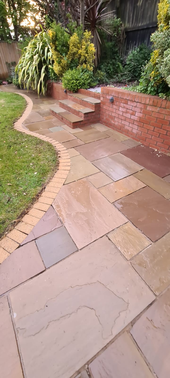 Driveway block paving cleaned during a Wirral jet washing job
