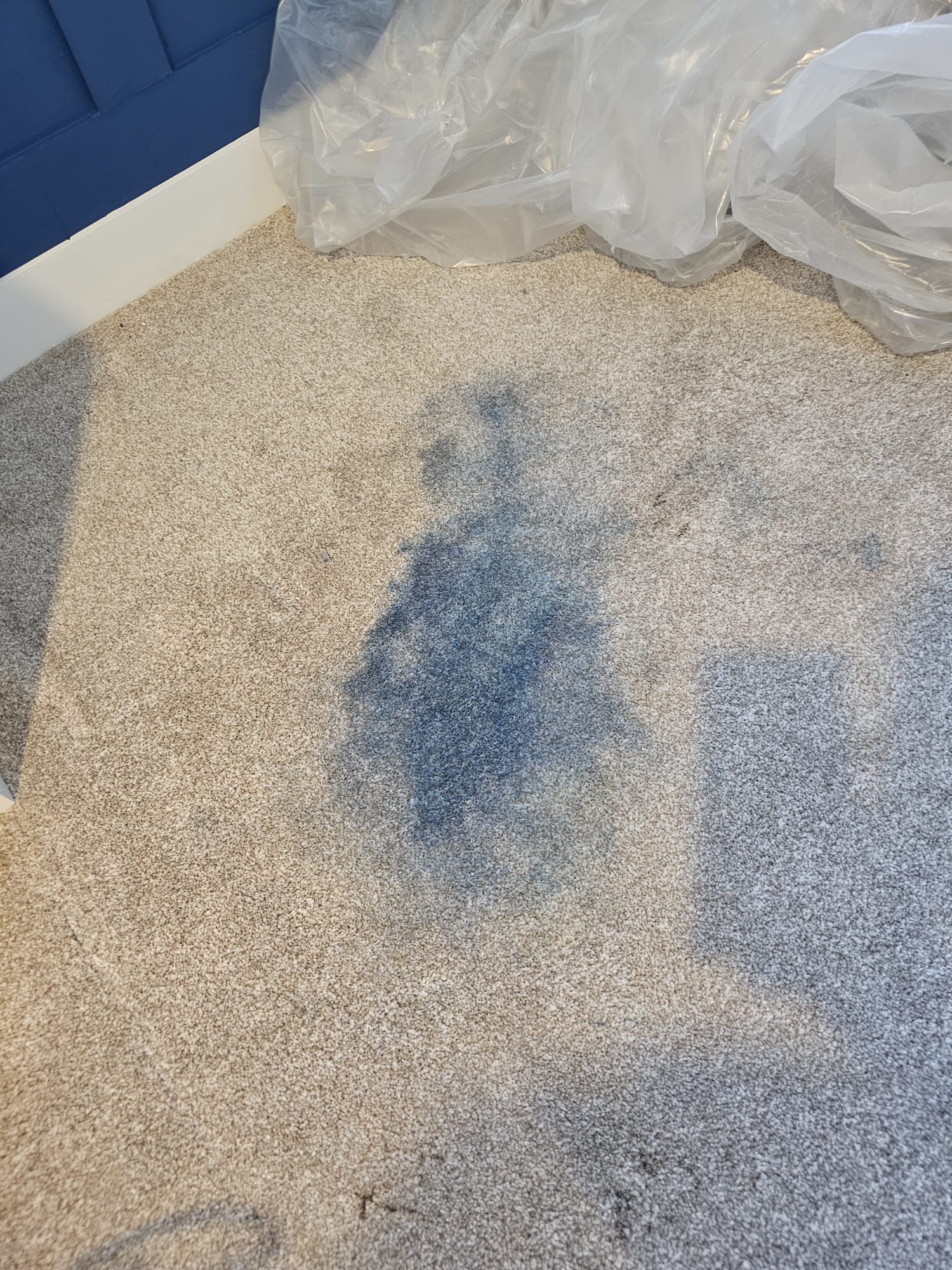Marked fabric upholstery before upholstery cleaning in the Wirral